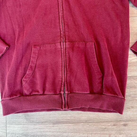Analog Men's Burgundy Analogo ZHD Cotton Blend Full Zip Hoodies Size Small‎ - Picture 4 of 7